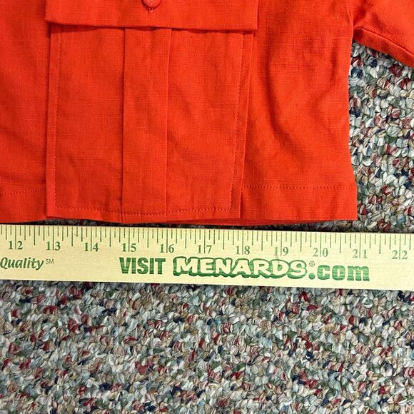 Idem Ditto NWOT Orange Linen Blend Cropped Button-Front SS Collared Shirt Size M - Picture 10 of 10